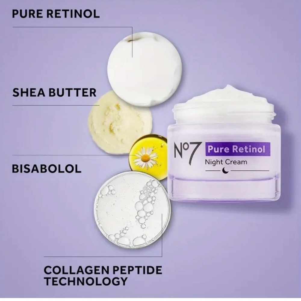 No7 Pure Retinol Night Repair Cream With Collagen Technology New In Box - Picture 2 of 8